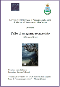 Presentazione L'alba di un giorno sconosciuto di Simone Bocci